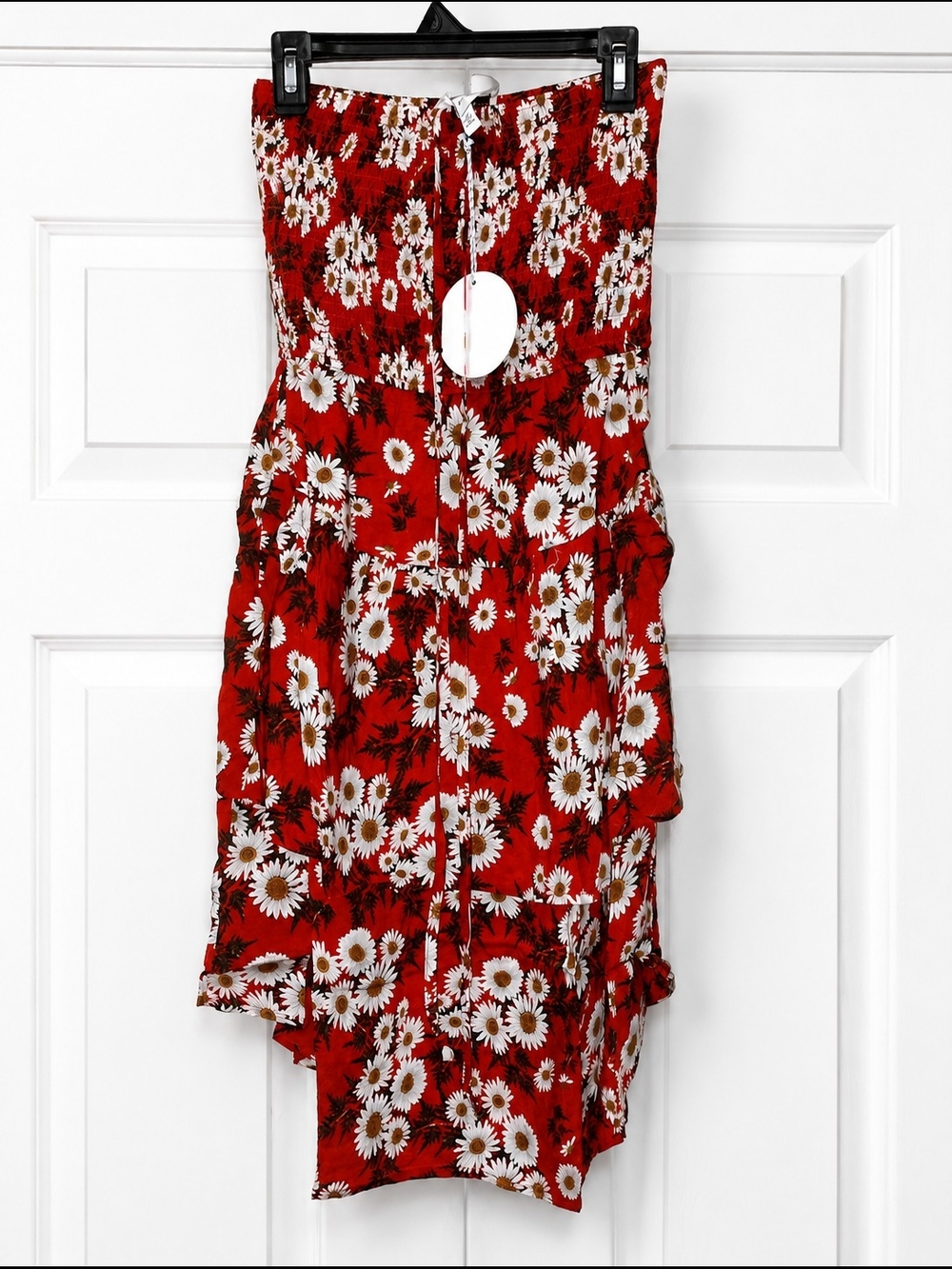 Hayden Red Floral Daisy Strapless Sundress Size Small